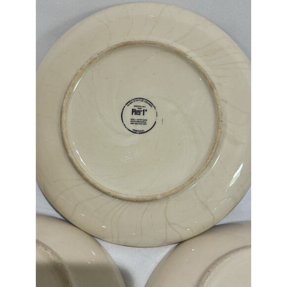 Pier 1 Moody Blooms Floral Hand Painted Ceramic 8" Salad Plates Set Of 3 - Picture 8 of 10